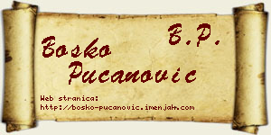 Boško Pucanović vizit kartica